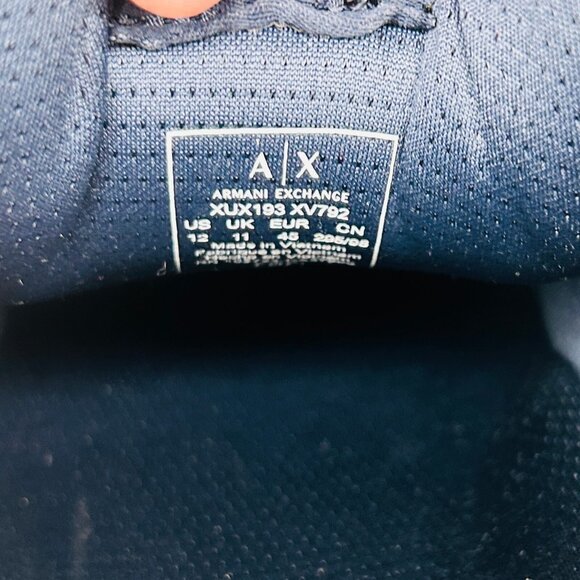 AX Armani Exchange Sneakers with Logo Mens Size 12 Off White Navy Casual Shoe - Picture 13 of 14
